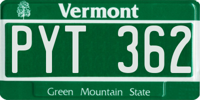 VT license plate PYT362