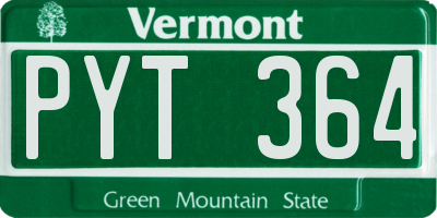 VT license plate PYT364