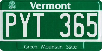 VT license plate PYT365