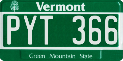 VT license plate PYT366