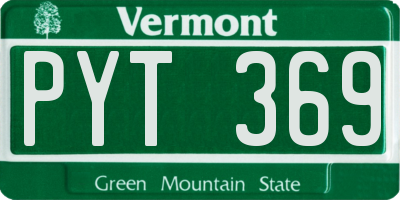 VT license plate PYT369