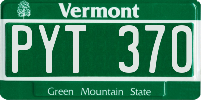 VT license plate PYT370