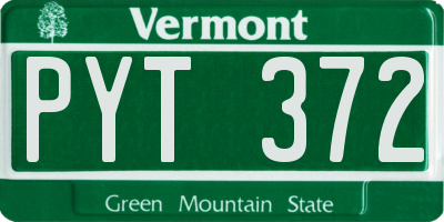 VT license plate PYT372