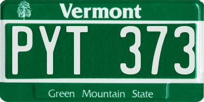 VT license plate PYT373