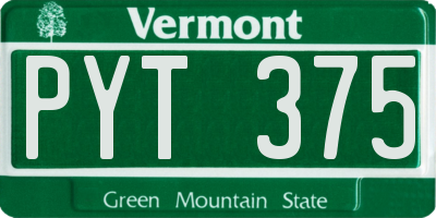 VT license plate PYT375