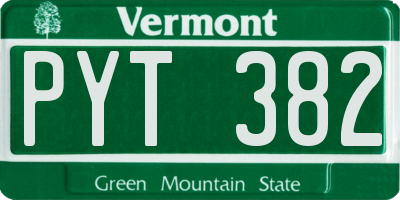 VT license plate PYT382