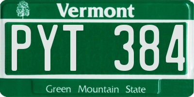 VT license plate PYT384