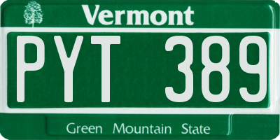 VT license plate PYT389