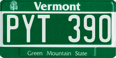 VT license plate PYT390