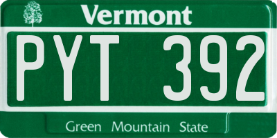 VT license plate PYT392