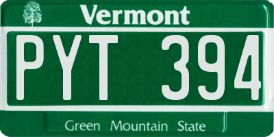 VT license plate PYT394