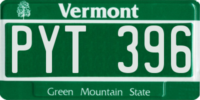 VT license plate PYT396