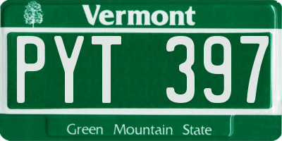VT license plate PYT397