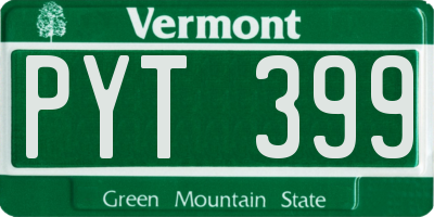 VT license plate PYT399