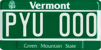 VT license plate PYU000
