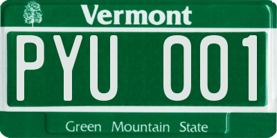 VT license plate PYU001