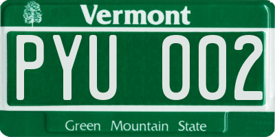 VT license plate PYU002