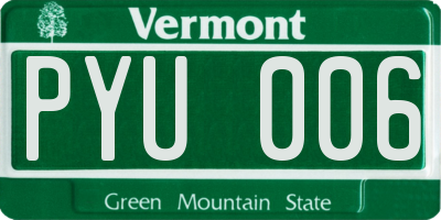 VT license plate PYU006