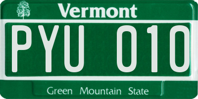VT license plate PYU010