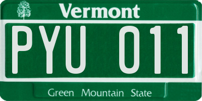 VT license plate PYU011