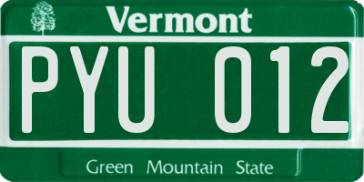 VT license plate PYU012