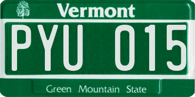 VT license plate PYU015