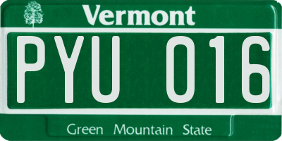VT license plate PYU016