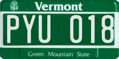 VT license plate PYU018