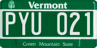 VT license plate PYU021
