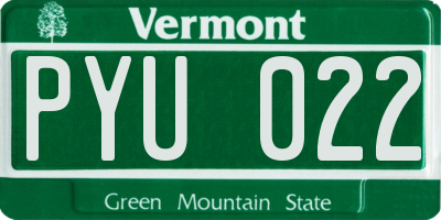 VT license plate PYU022