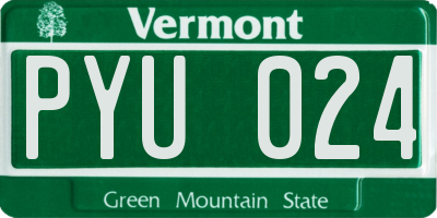 VT license plate PYU024