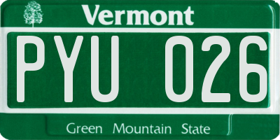 VT license plate PYU026