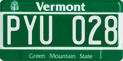 VT license plate PYU028