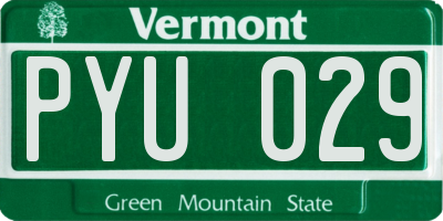 VT license plate PYU029