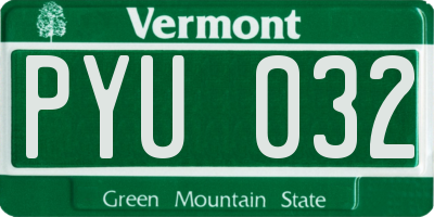 VT license plate PYU032