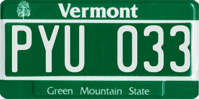 VT license plate PYU033