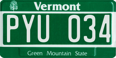 VT license plate PYU034