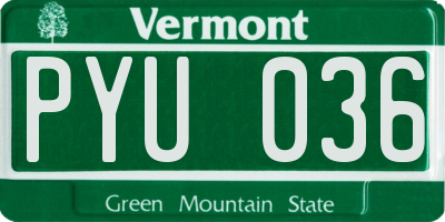 VT license plate PYU036