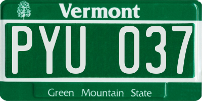 VT license plate PYU037