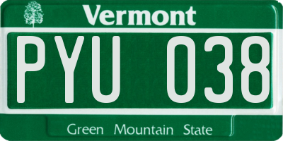 VT license plate PYU038
