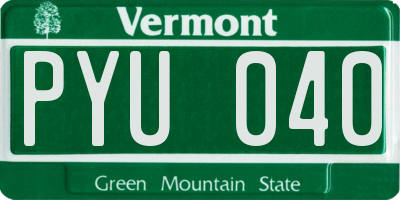 VT license plate PYU040