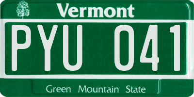 VT license plate PYU041