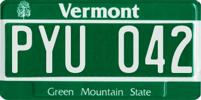 VT license plate PYU042