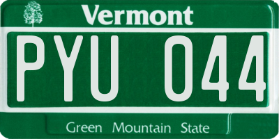 VT license plate PYU044