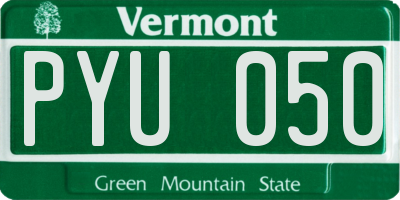 VT license plate PYU050