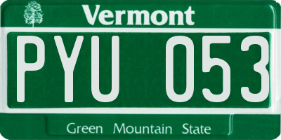 VT license plate PYU053