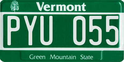 VT license plate PYU055