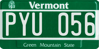 VT license plate PYU056