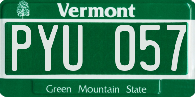 VT license plate PYU057
