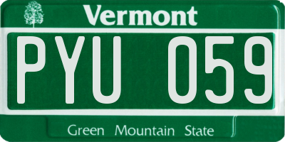 VT license plate PYU059